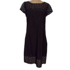 MaxMara Weekend Line Women Size 10 Dress Black Crochet Floral Shift
